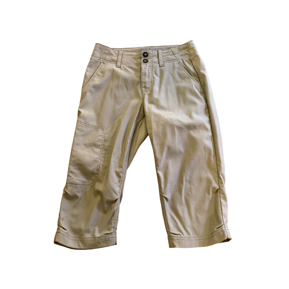 Prana Halle Khaki Green Cropped Hiking Womens Size 2 Capri Outdoor Climbing